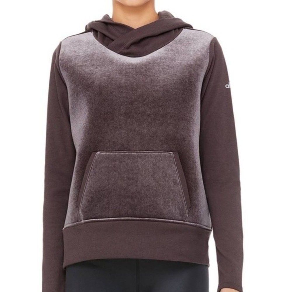 ALO Yoga Lux Velour Scuba hoodie ribbed Medium